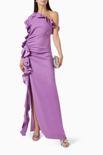 Ruffle One-shoulder Maxi Dress