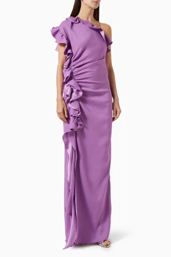 Ruffle One-shoulder Maxi Dress