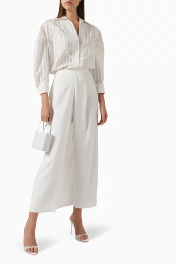 Floral Patch Shirt in Lyocell-blend