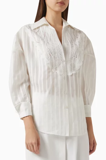 Floral Patch Shirt in Lyocell-blend