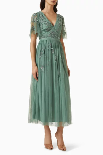 Embellished Midaxi Dress in Tulle