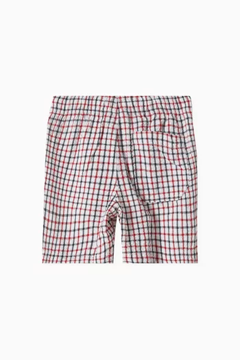 Relaxed Shorts in Cotton Seersucker