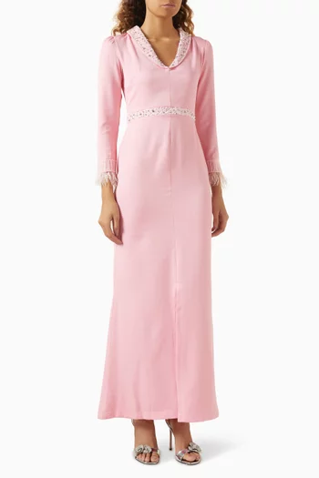 Embellished-trim Gown