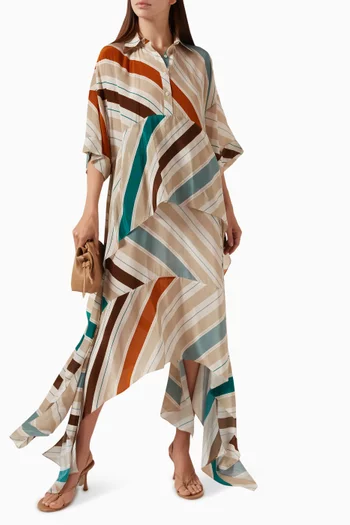 Draped Panelled Dress in Crepe