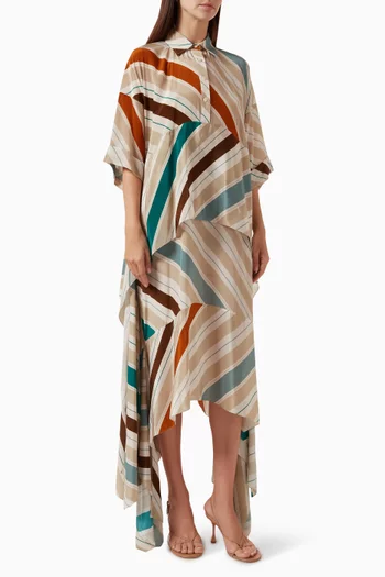 Draped Panelled Dress in Crepe