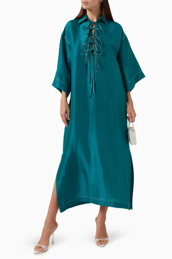 Tie-up Collared Kaftan in Chanderi
