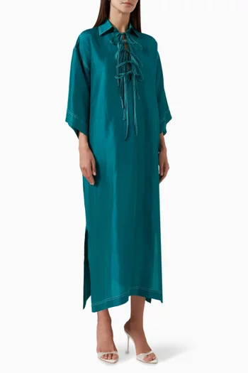 Tie-up Collared Kaftan in Chanderi