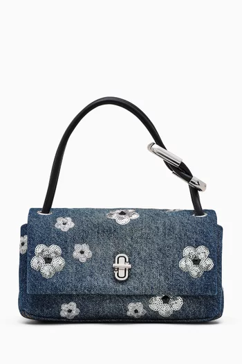 The Mini Sequin Daisy Dual Bag in Denim