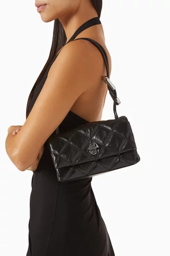 The Mini Quilted Dual Shoulder Bag in Leather