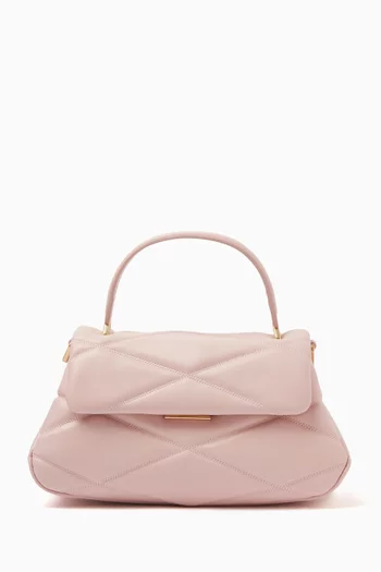 Small Grace Quilted Top-handle Bag in Leather