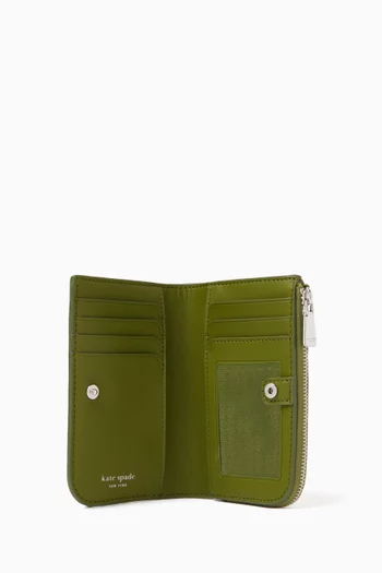 Deco Compact Wallet in Quilted Leather