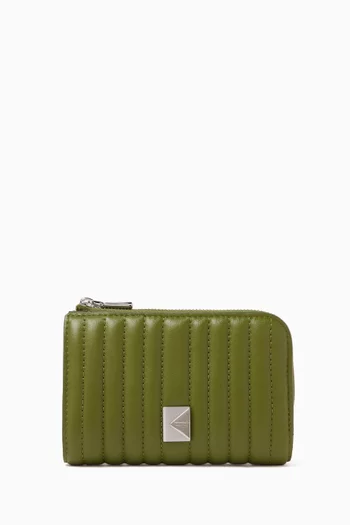 Deco Compact Wallet in Quilted Leather