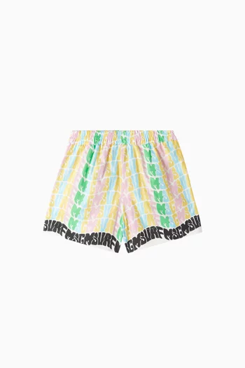 All-over Logo Shorts in Cotton Poplin