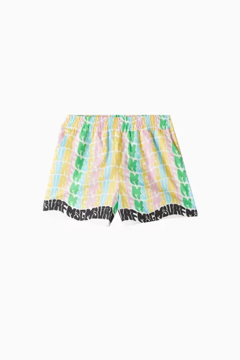 All-over Logo Shorts in Cotton Poplin