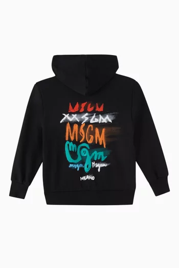 Logo Graphic Zip Hoodie in Cotton