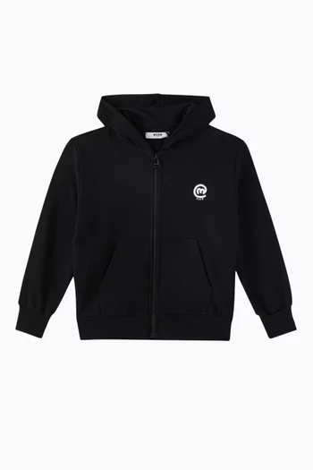 Logo Graphic Zip Hoodie in Cotton