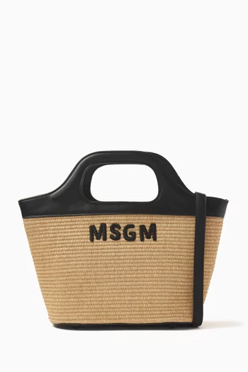 Tote Bag in Straw & Eco-leather
