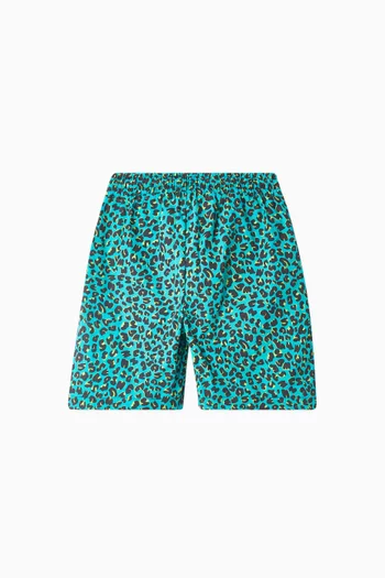 Leopard-print Bermuda Shorts in Cotton