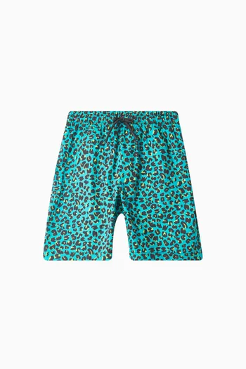 Leopard-print Bermuda Shorts in Cotton