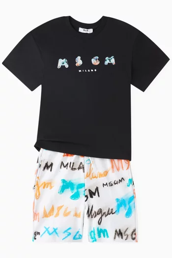 Graphic Print T-shirt in Cotton