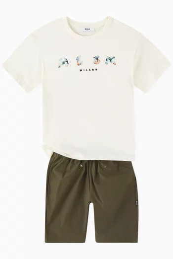Graphic Print T-shirt in Cotton