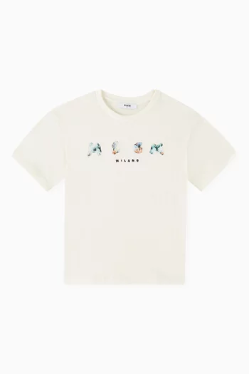 Graphic Print T-shirt in Cotton