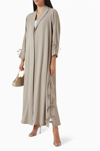 Peak Lapel Tie-ropes Abaya in Georgette