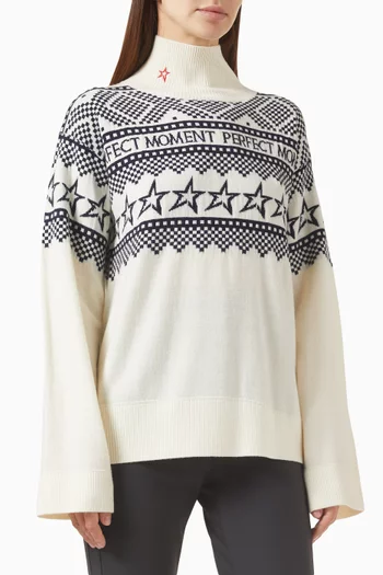 Star Intarsia-Knit Turtleneck in Merino Wool