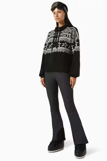 Intarsia-Knit Hoodie in Merino Wool
