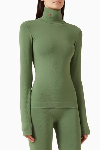 سترة حرارية منسوجة بياقة عالية