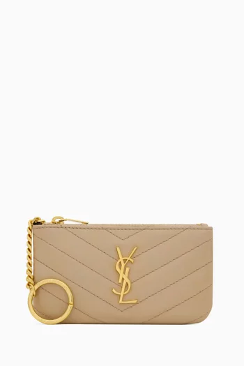 Cassandre Matelassé Key Pouch in Smooth Leather