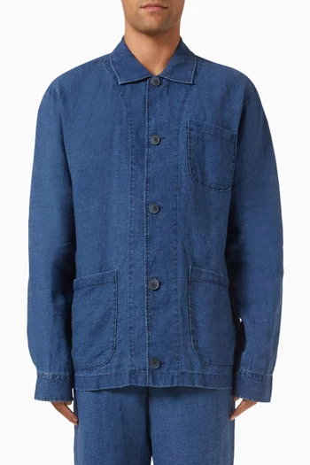 Matheo Jacket in Denim-linen