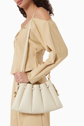 Dafne Pleated Crossbody Bag in Vegan Leather