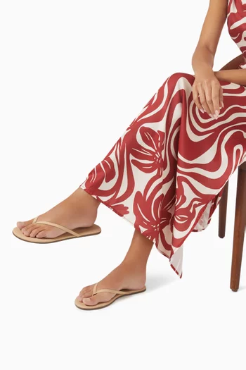 Foundation Flip Flop Sandals in Matte Leather