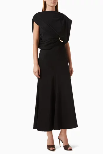 Fiona Midi Dress in Crepe