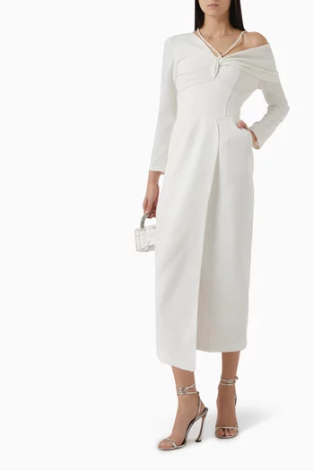 Colm Diagonal Shoulder Midi Dress