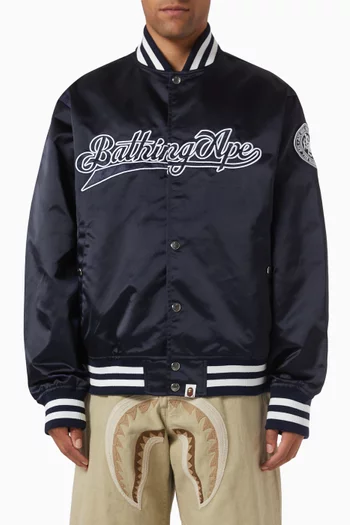 Baseball Varsity Jacket in Satin