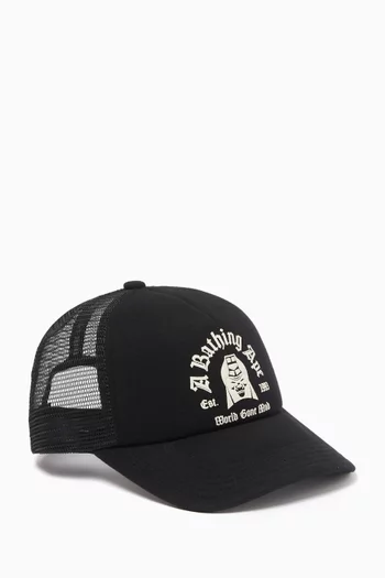 Logo Cap in Cotton-canvas & Mesh