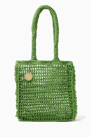 Fringe Tote Bag in Paper-raffia