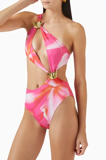 Orbit Butterfly Cut-out One-piece Swimsuit
