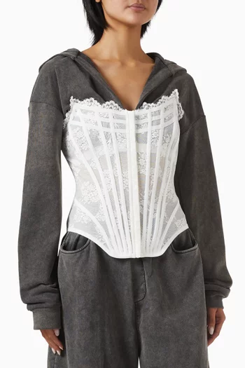 Maglia Corset Hooded Top