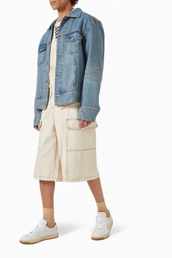 Cargo Bermuda Shorts in Cotton Twill