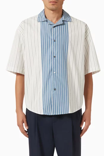 Camp Collar Boxy Shirt in Cotton Poplin