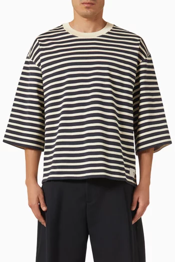 Loose Striped T-shirt in Recycled Cotton