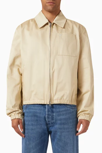 Ami de Coeur Zipped Jacket in Cotton-satin