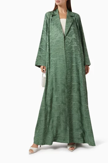 Notched Collar Abaya in Viscose