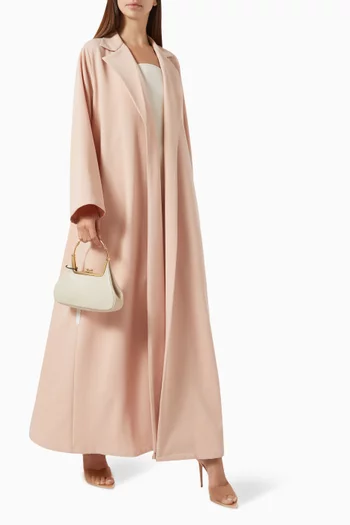 Notched Collar Abaya in Stretch Rayon
