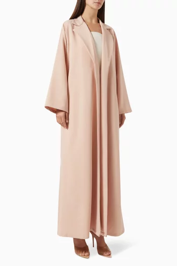Notched Collar Abaya in Stretch Rayon