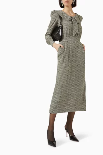 Leopard-print Midi Dress in Silk