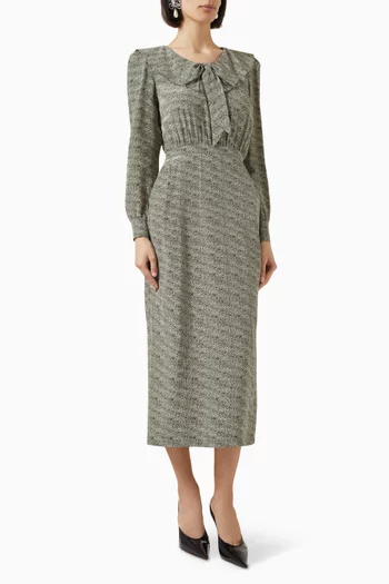 Leopard-print Midi Dress in Silk